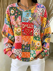 Women's Casual Commemorative Printed Long-Sleeved Top
