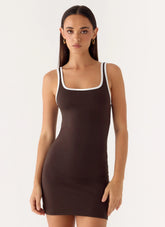Kayla Mini Dress - Chocolate