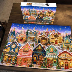 Quilted Christmas Town Jigsaw Puzzle 1000 Pieces