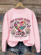 Retro Coat Of Many Colors Forever In Our Hearts Print Sweatshirt