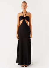Sweetheart Cut Out Maxi Dress - Black
