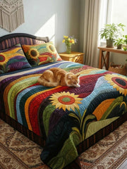 Country SunflowerDreams 3-Piece Quilted Bedding Set