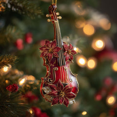 Poinsettia Charm Christmas Mica Ornament GFSPQA210