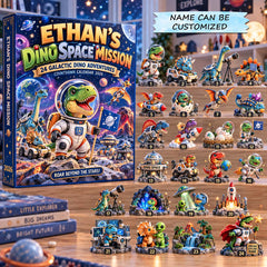 Personalized Dino Space Mission Advent Calendar 2026 QTCUZ GFTONTD3003
