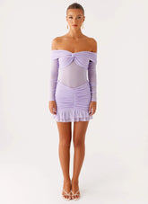 Tiff Long Sleeve Mini Dress - Lilac