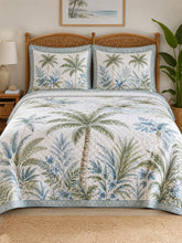 Coastal palm trees 3-Piece Quilted Bedding Set