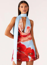 Heidi Mini Dress - Turquoise Bloom