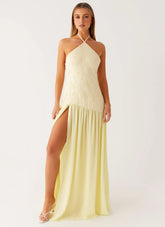 Janelle Beaded Maxi Dress - Yellow