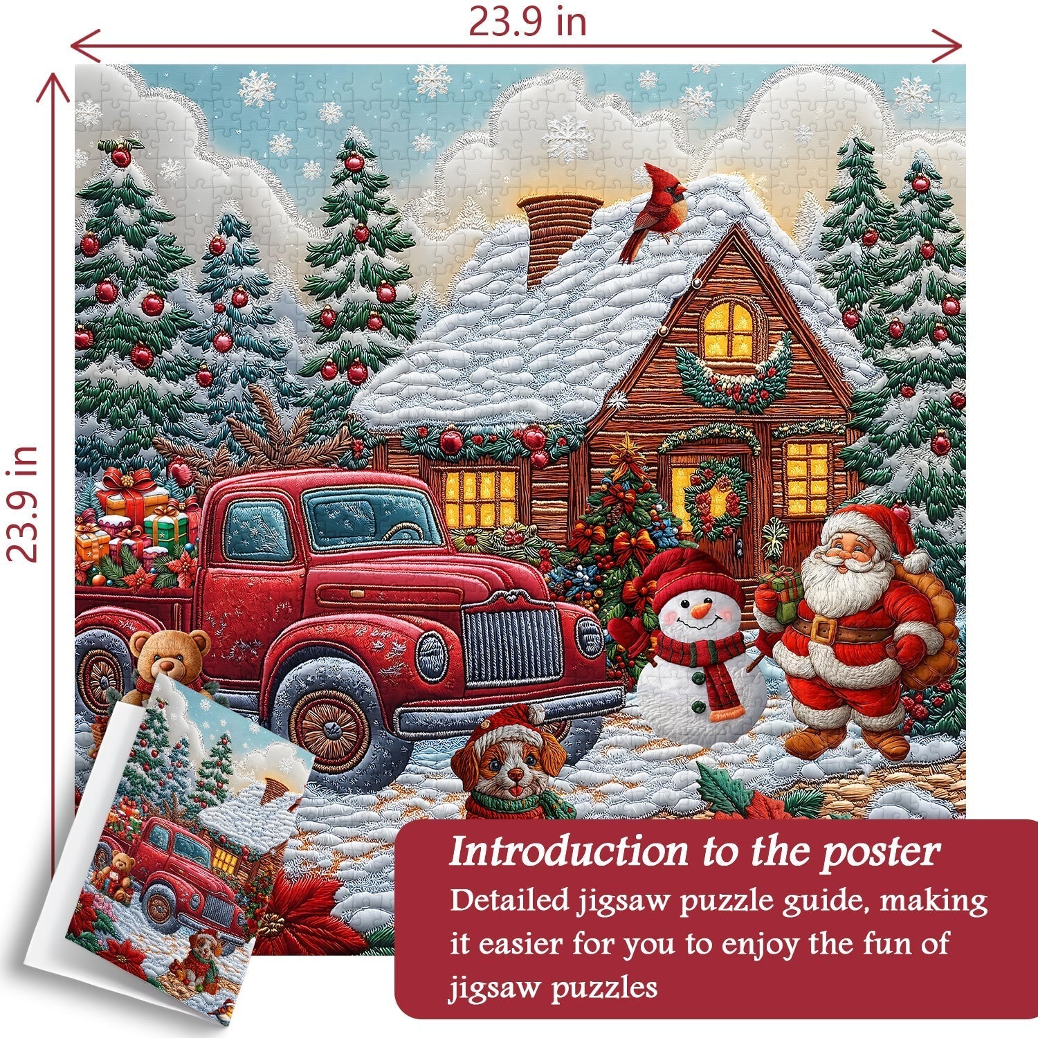 Red Truck Christmas Cottage Jigsaw Puzzles 1000 Pieces