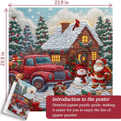 Red Truck Christmas Cottage Jigsaw Puzzles 1000 Pieces