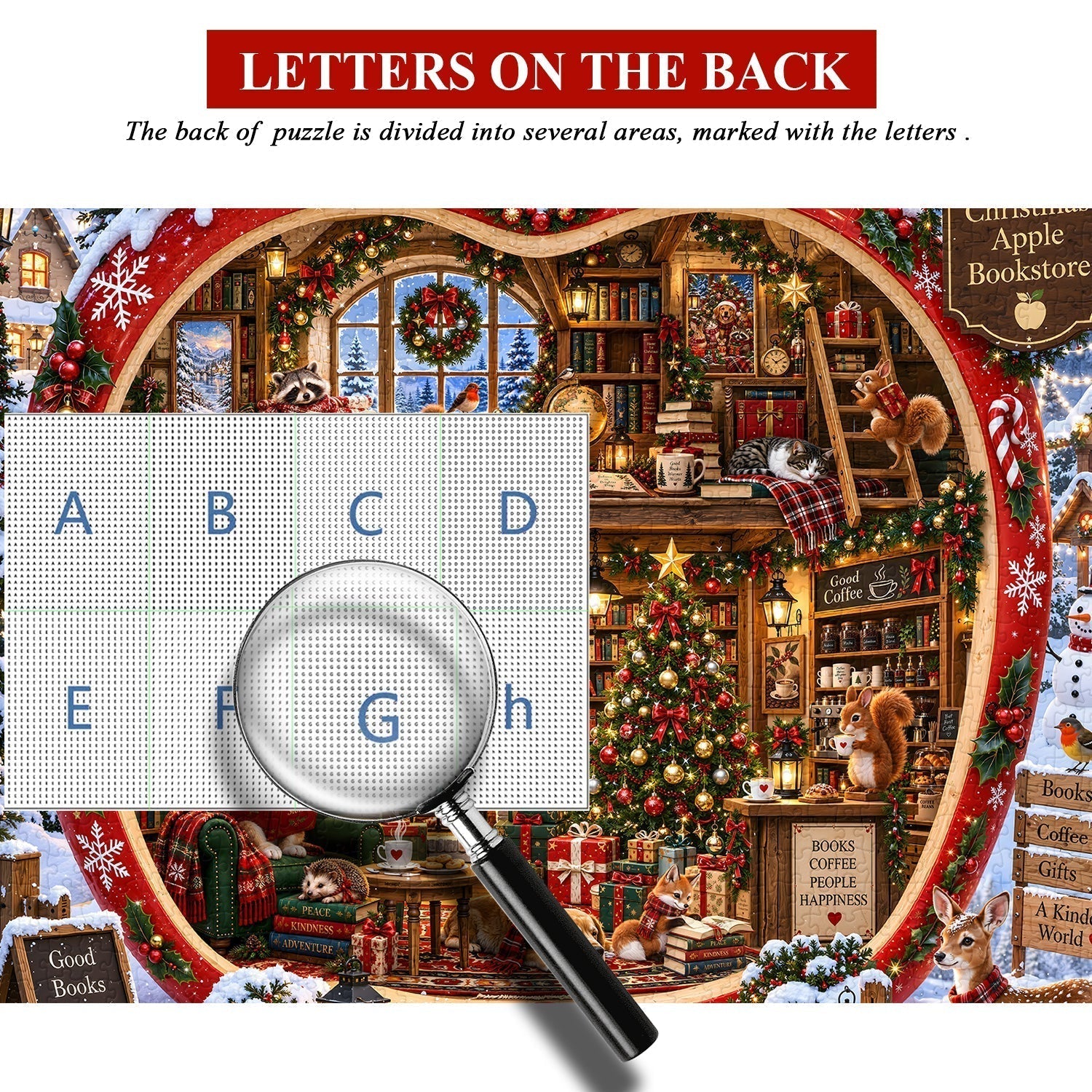 Christmas Apple Bookstore Jigsaw Puzzle 1000 Pieces