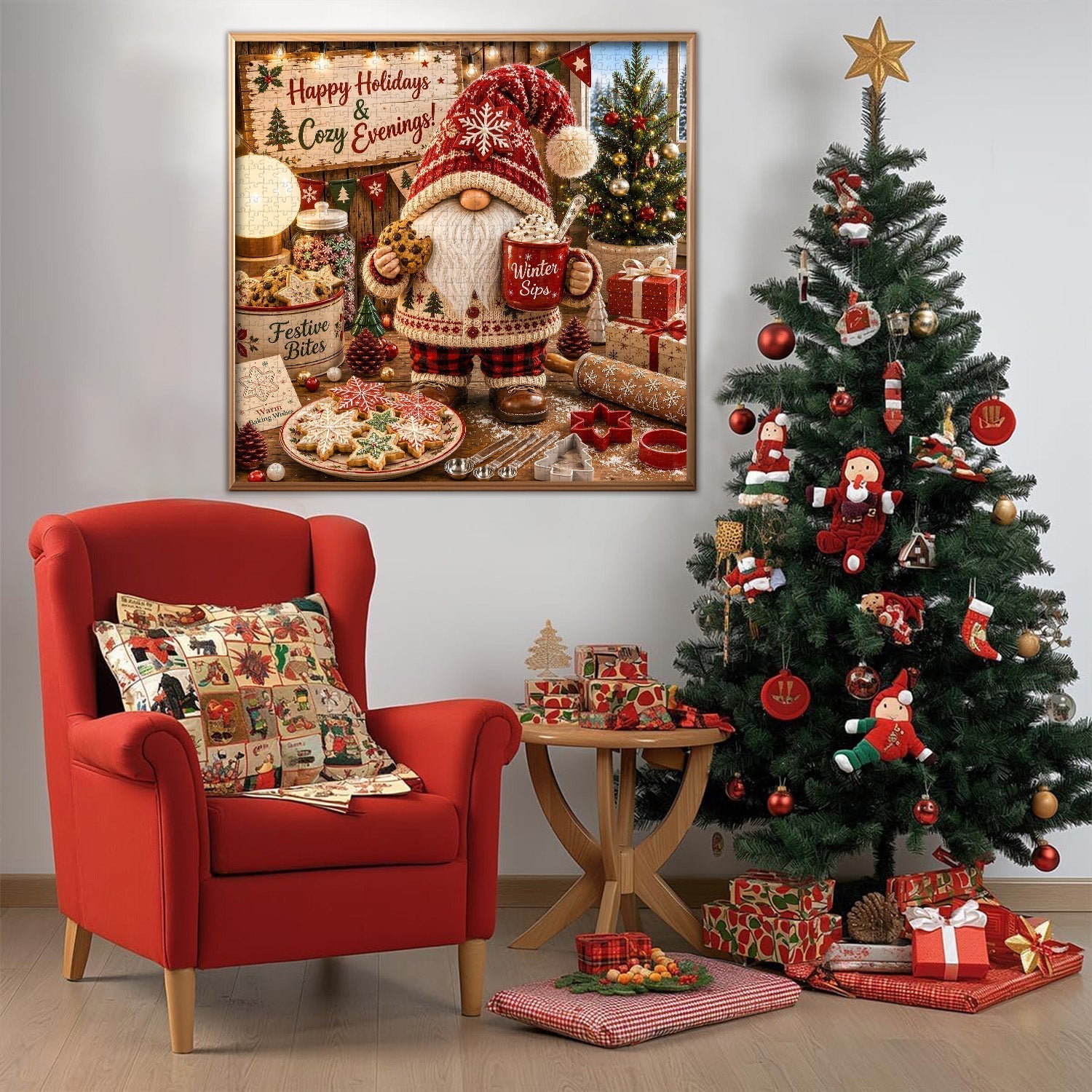 Christmas Gnome Bakery Jigsaw Puzzle 1000 Pieces