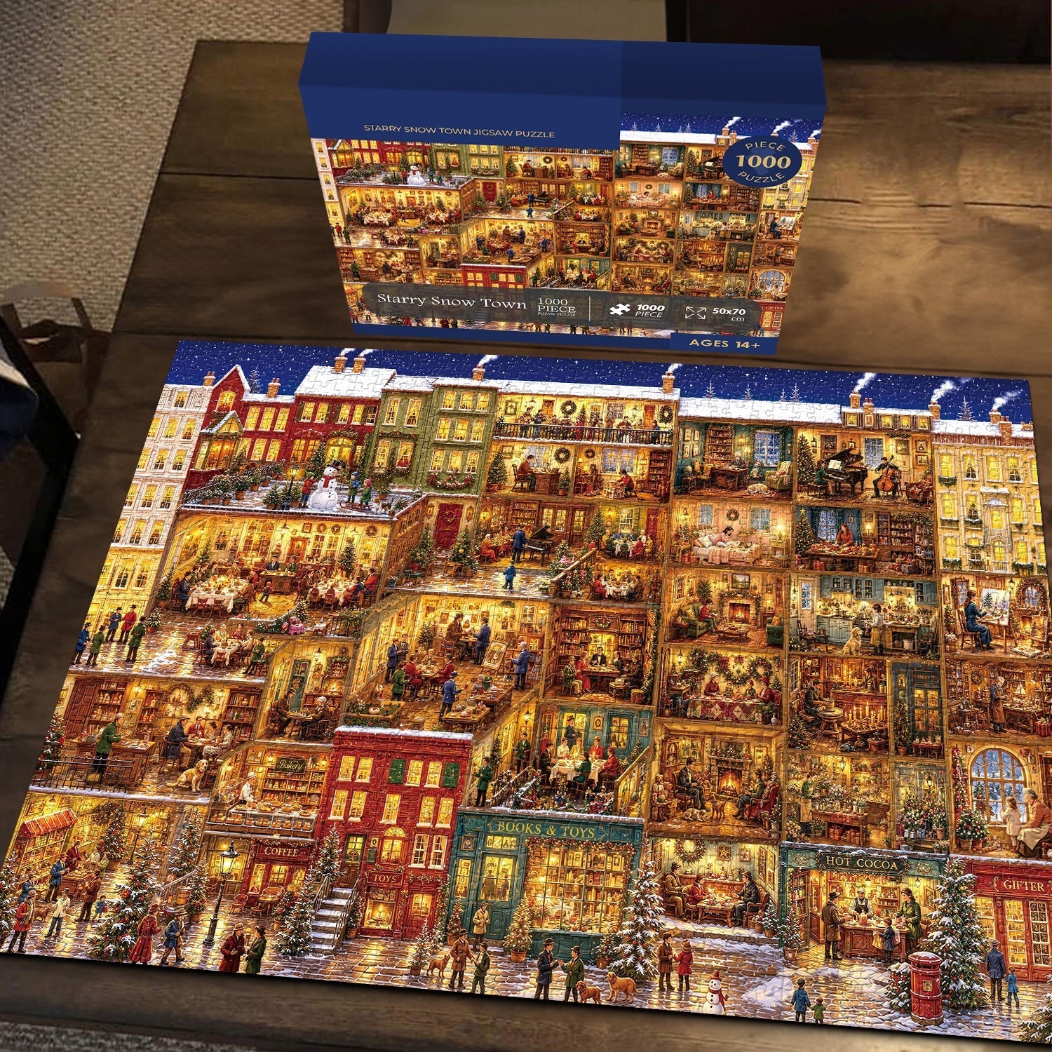 Starry Snow Town Jigsaw Puzzle 1000 Piece