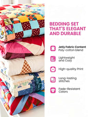 Cottage Pink Rose 3-Piece Quilted Bedding Set