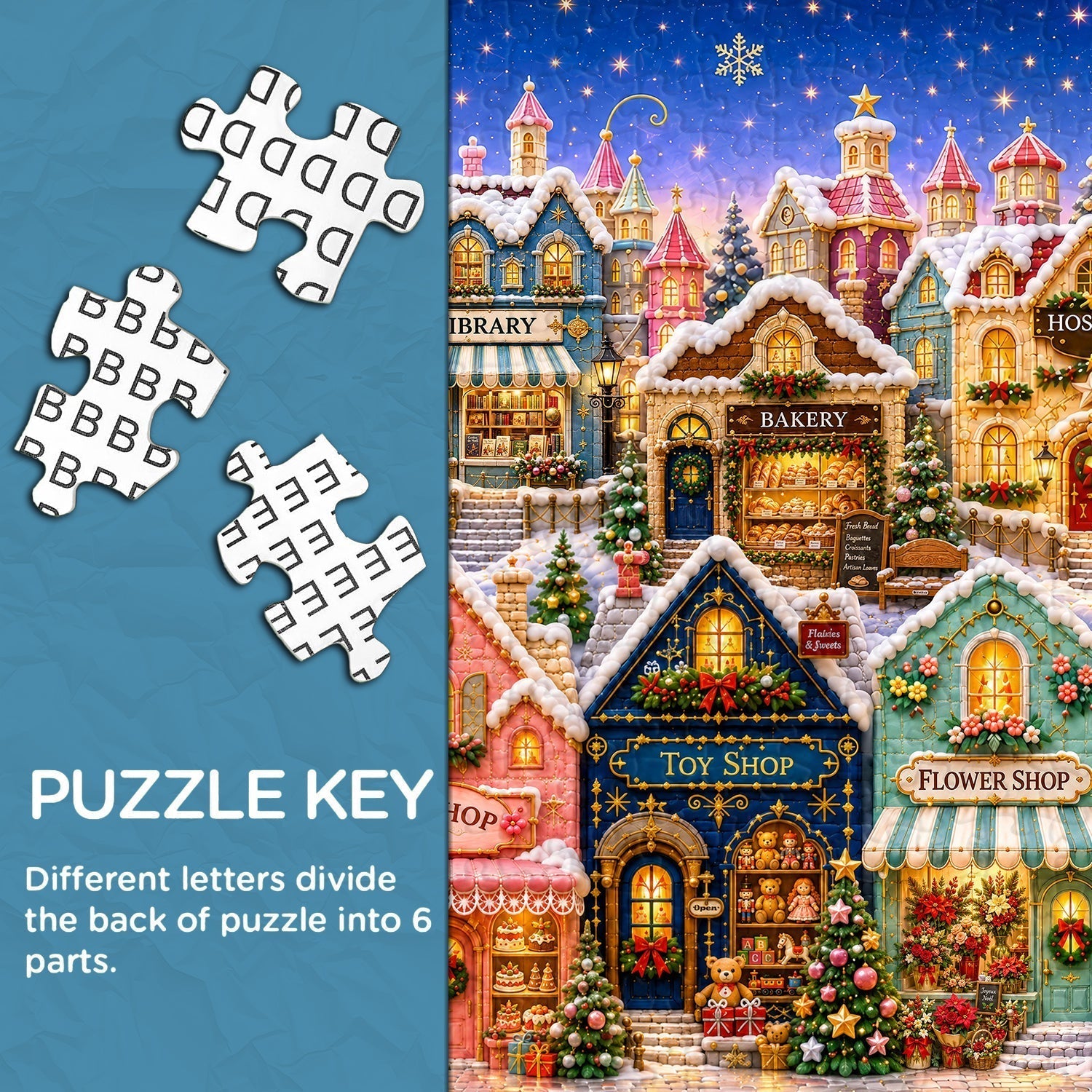 Quilted Christmas Town Jigsaw Puzzle 1000 Pieces