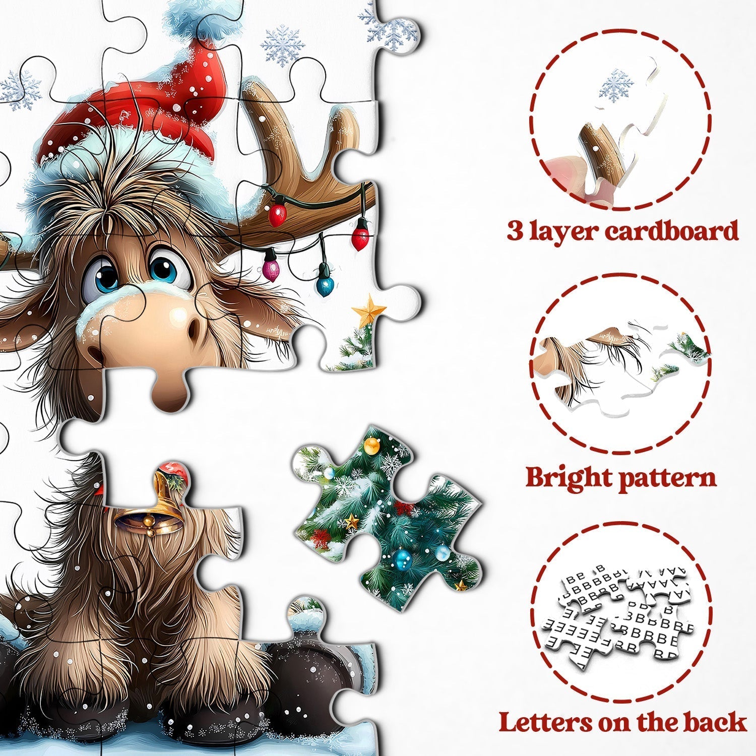 Elk Christmas Celebration Jigsaw Puzzles 1000 Pieces