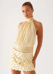 Willow Chiffon Top - Yellow