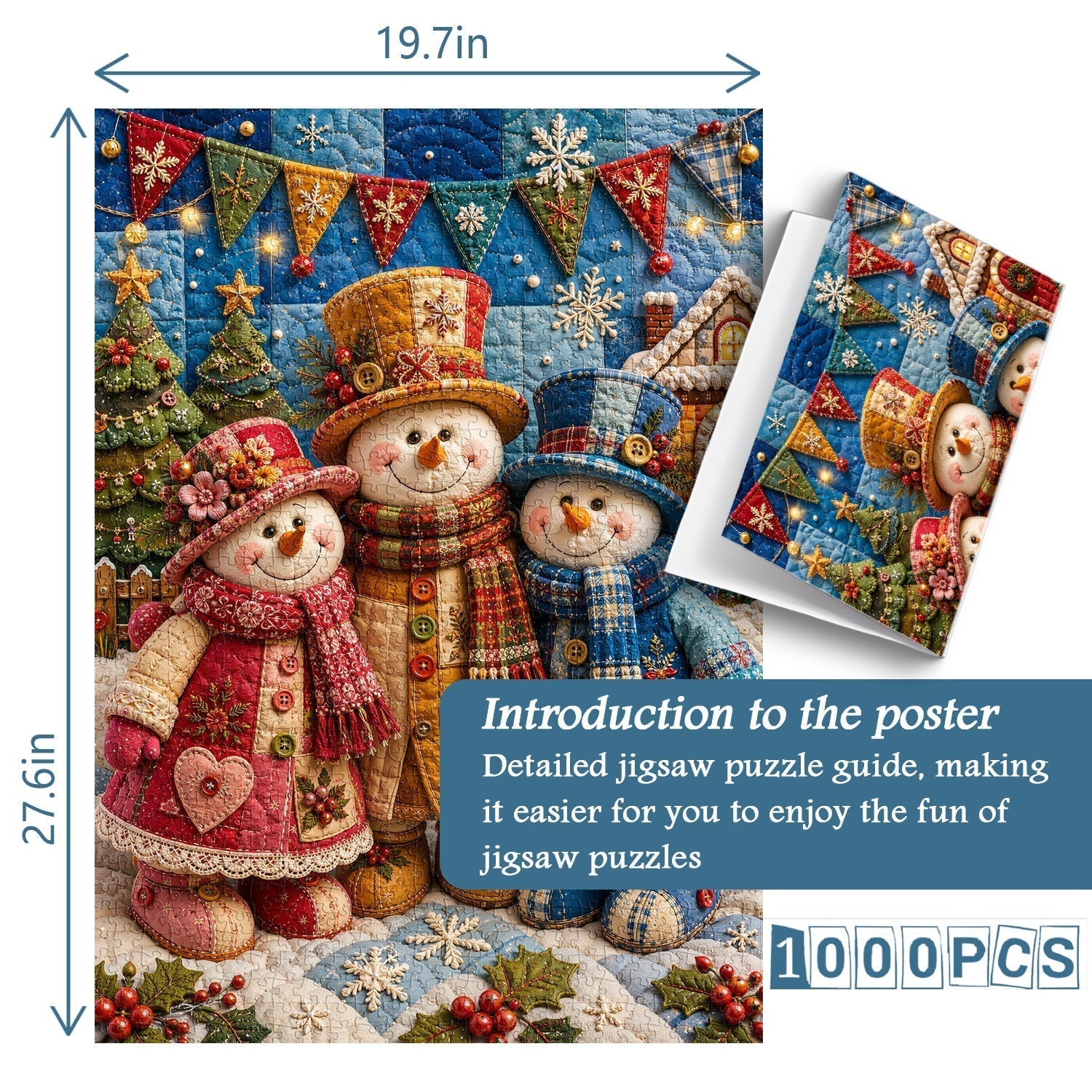 Patchwork Snow Pals Jigsaw Puzzle 1000 Pieces