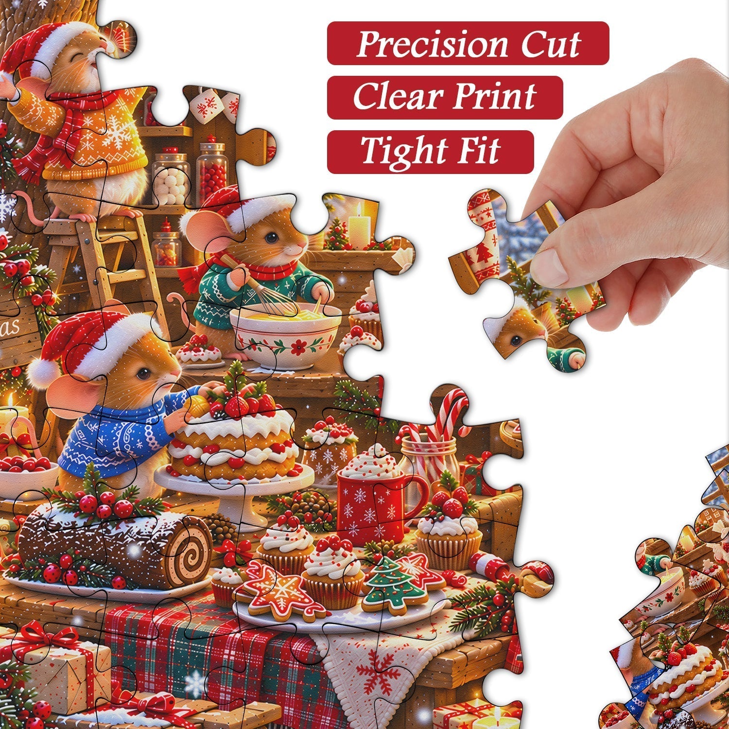Christmas Mice Bakery Jigsaw Puzzle 1000 Pieces