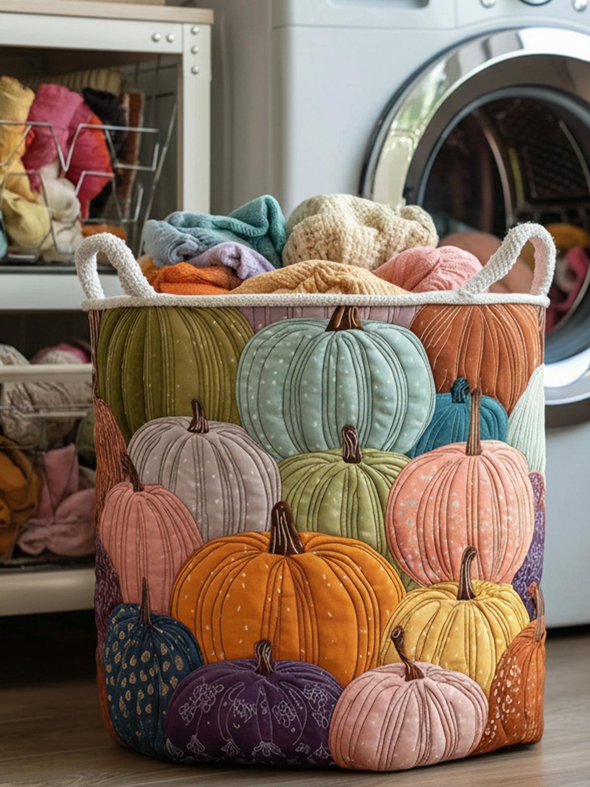 Pumpkin Quilted Laundry Basket