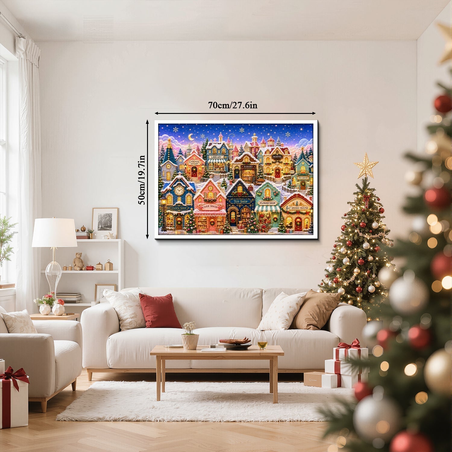Quilted Christmas Town Jigsaw Puzzle 1000 Pieces