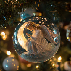 Festive Angel Christmas Mica Ornament GFSPQA197