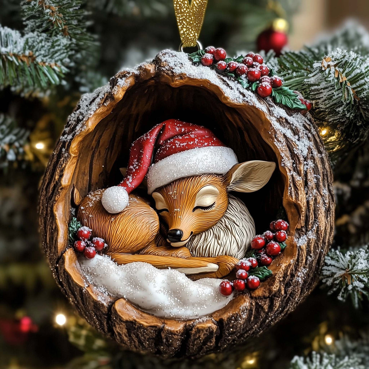 Deer Charm Christmas Mica Ornament GFSPTP52