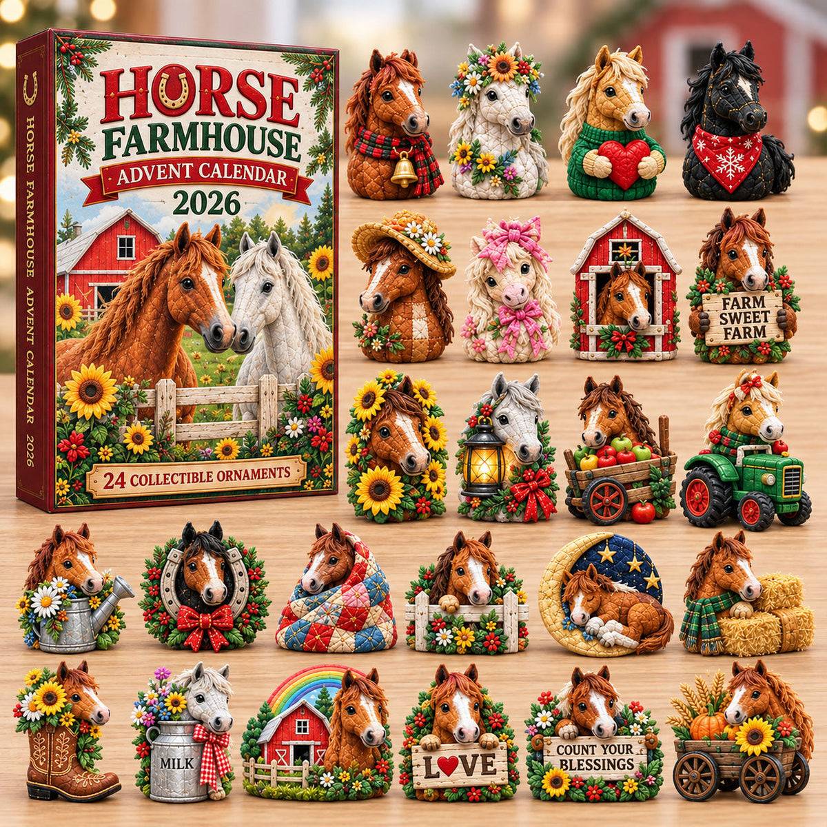 Rustic Horse Farmhouse Advent Calendar 2026 GFTOHNL3664