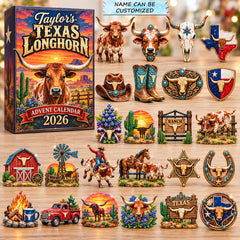Personalized Texas Longhorn Ranch Advent Calendar 2026 QTCUZ GFTOHNL3708