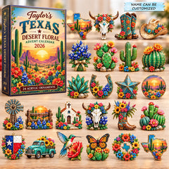 Personalized Texas Desert Floral Advent Calendar 2026 QTCUZ GFTOHNL3711