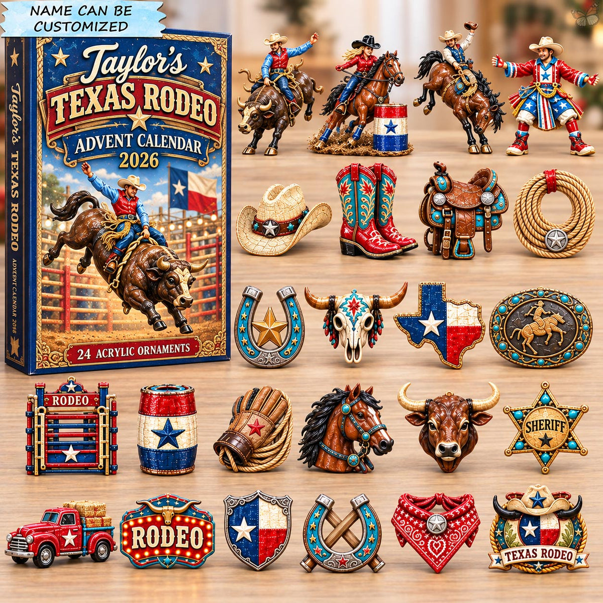 Personalized Texas Rodeo Pride Advent Calendar 2026 QTCUZ GFTOHNL3713