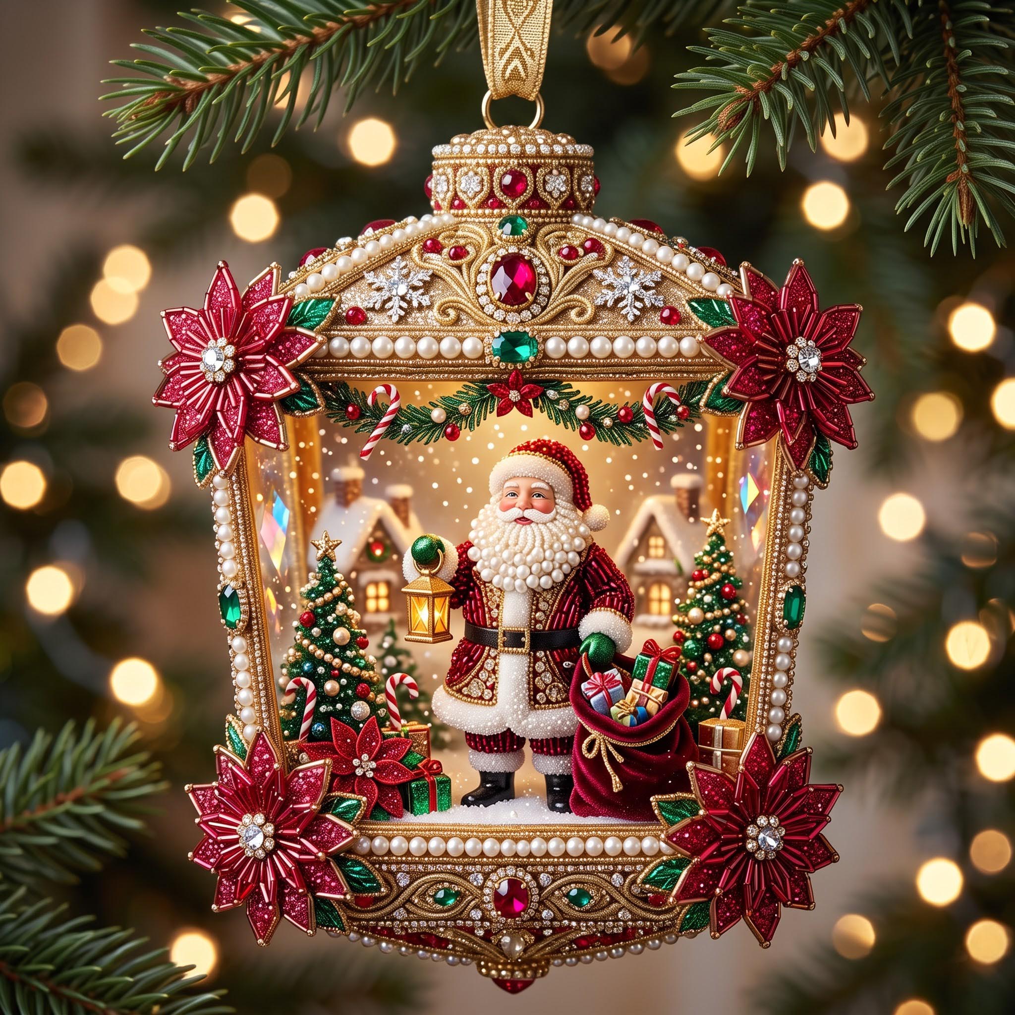 Santa Keepsake Christmas Mica Ornament