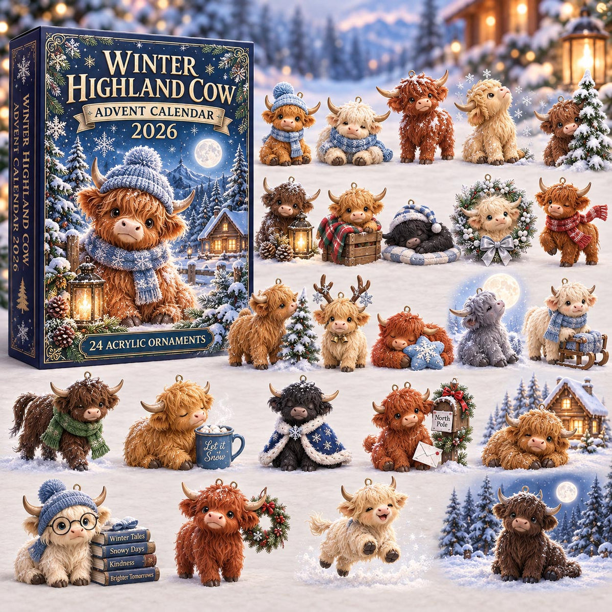 Winter Highland Cow Advent Calendar 2026 GFTOMA14568