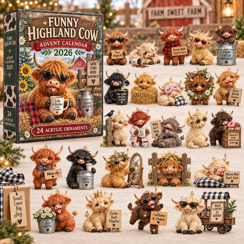 Funny Highland Cow Advent Calendar 2026 GFTOMA14572