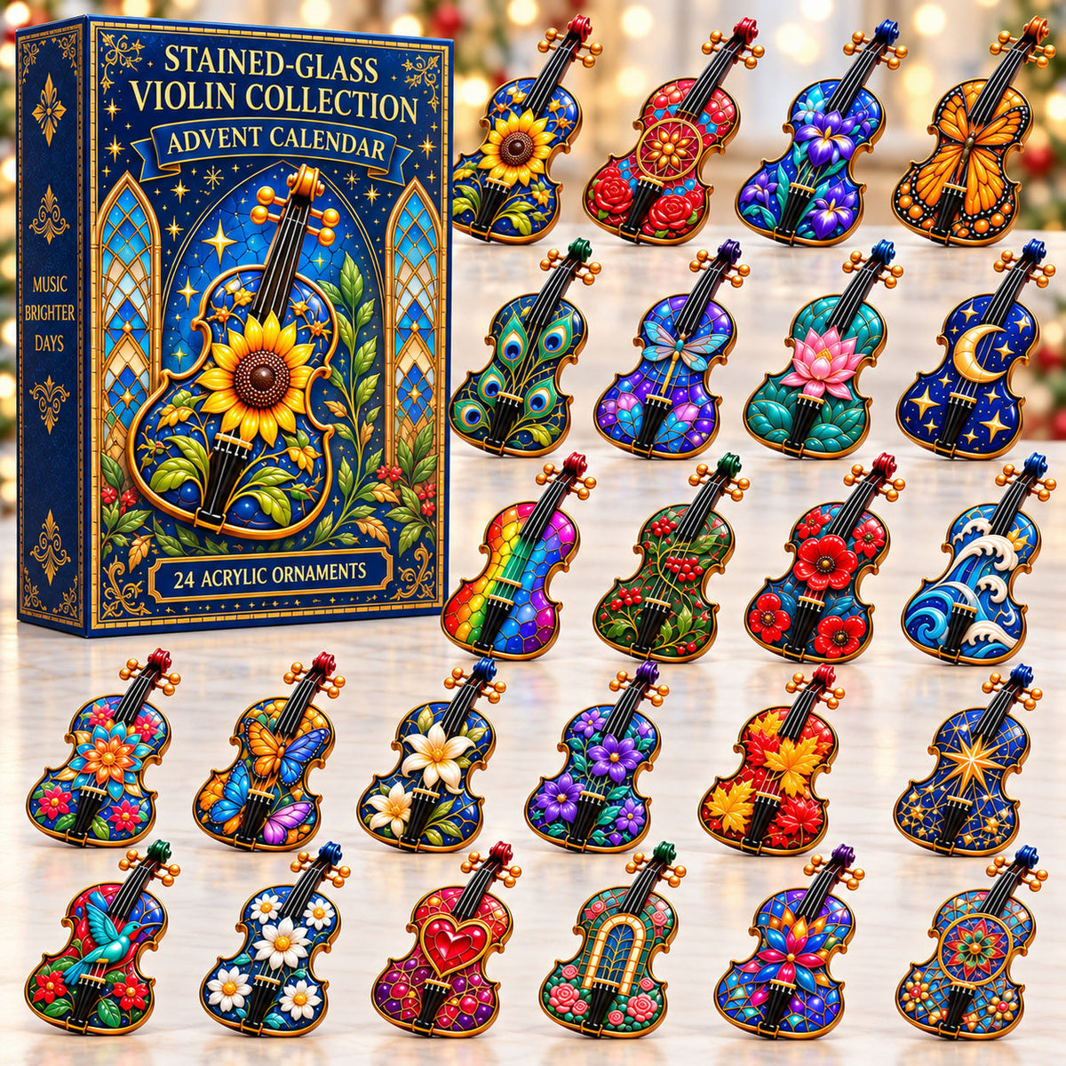Stained-Glass Violin Advent Calendar 2026 GFTONPT1246