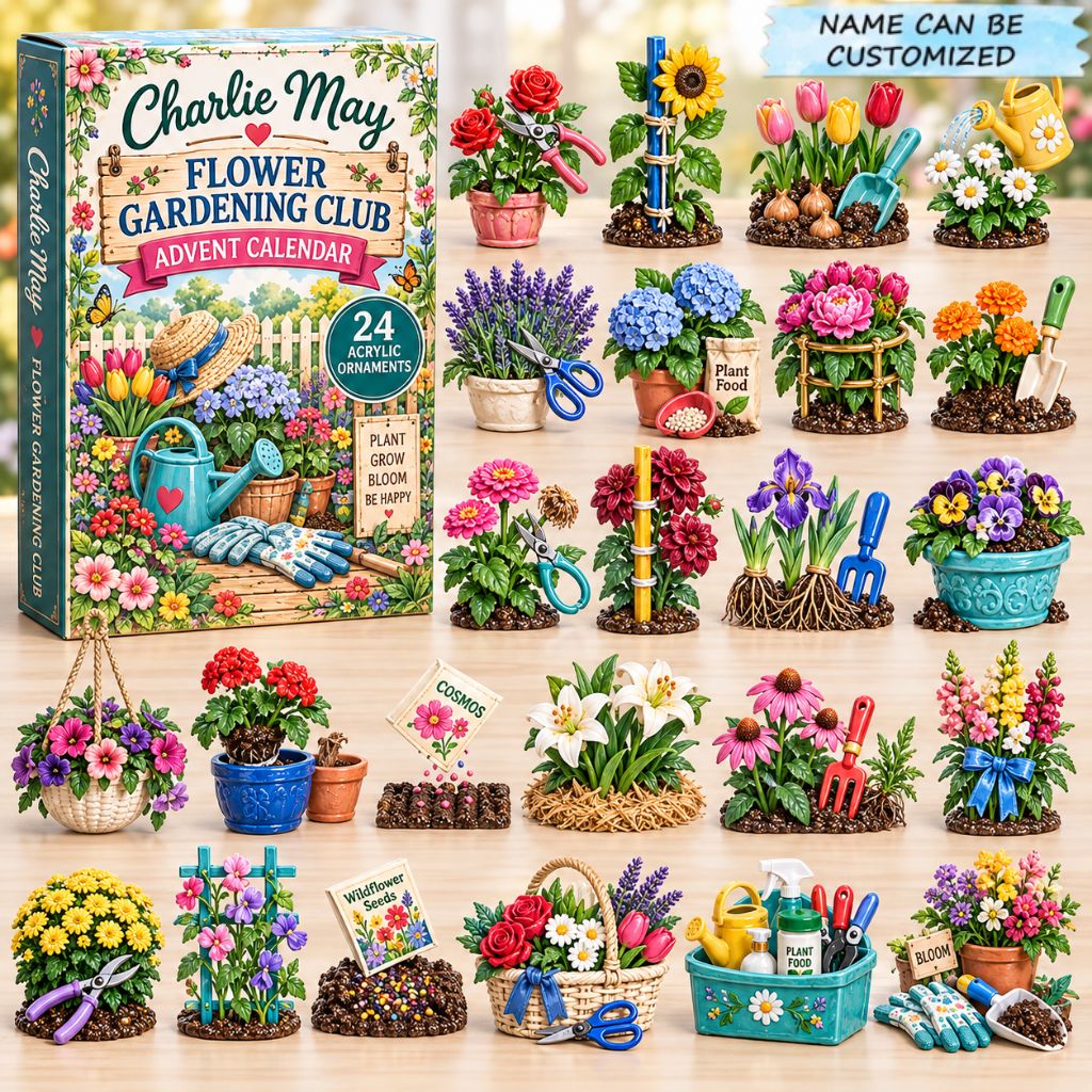 Custom Name Flower Gardener Advent Calendar 2026 QTCUZ  GFTONPT928