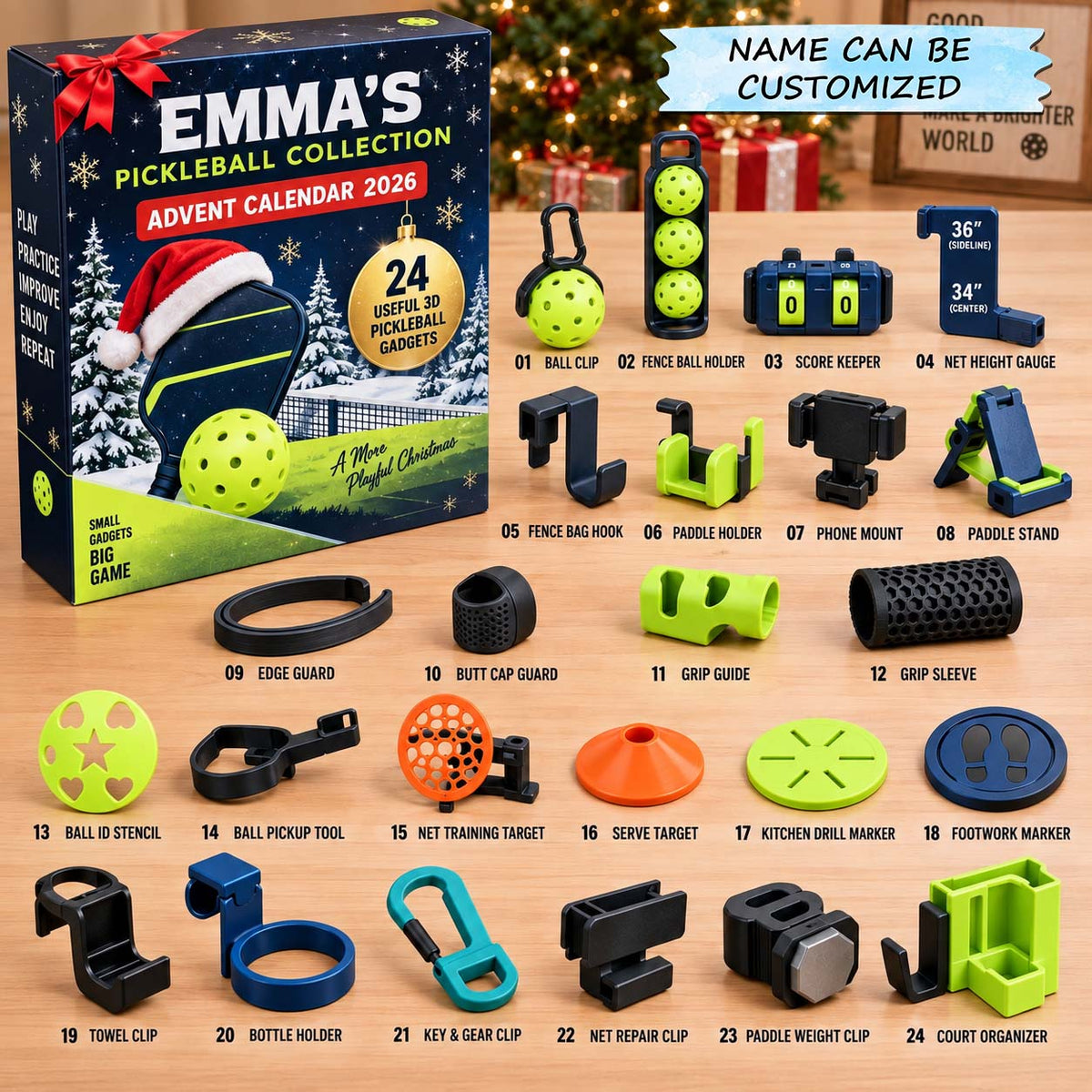 Personalized Pickleball Collection Advent Calendar 2026 QTCUZ GFTONTD3089
