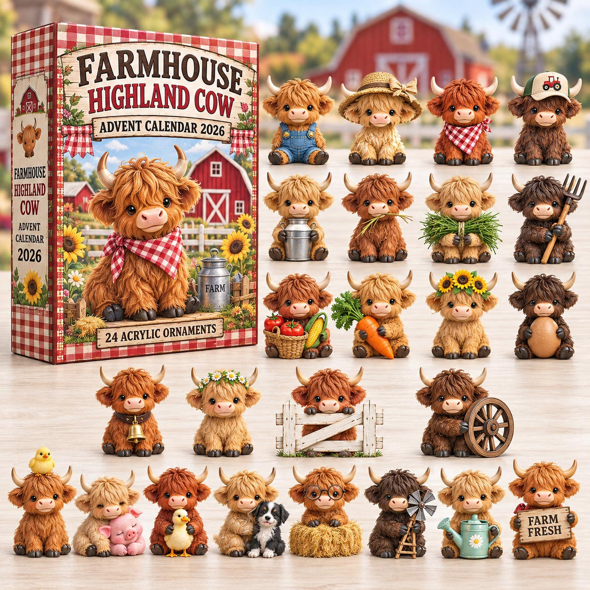Farmhouse Highland Cow Advent Calendar 2026 GFTOTP21692