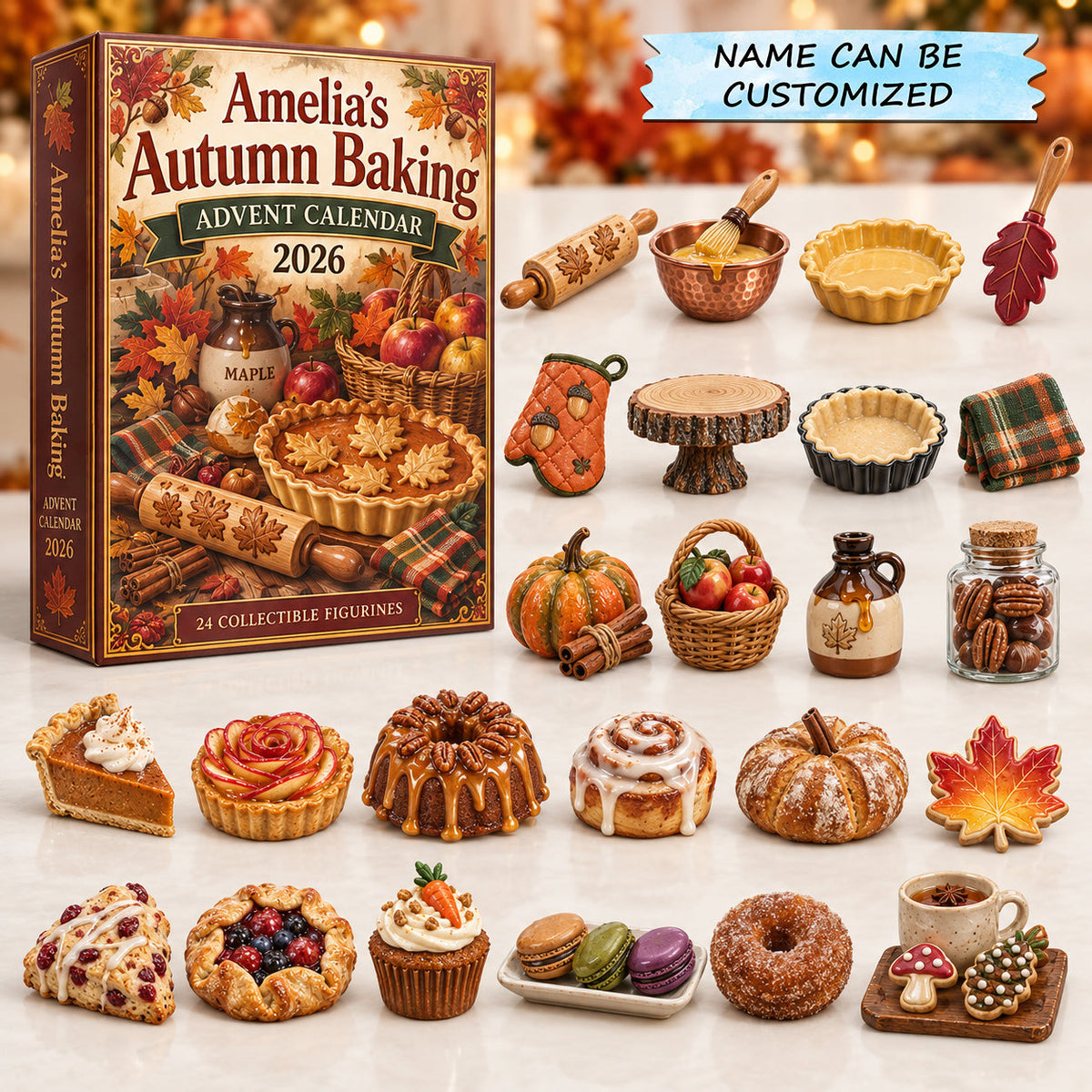 Personalized Autumn Baking Advent Calendar 2026 QTCUZ GFTOTP21803