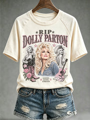 Women's Music-Themed Graphic Casual Top