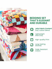 Halloween-Mystic Witch Triple Moon Quilt Bed Set-Three-Piece Quilted Bedding Set