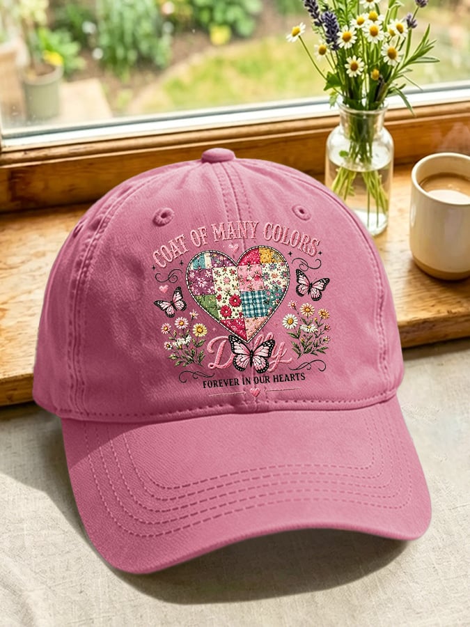 Retro Coat Of Many Colors Forever In Our Hearts Print Baseball Cap