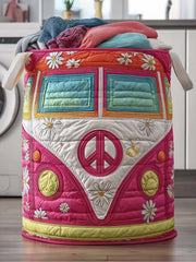 Hippie Van Quilted Laundry Basket