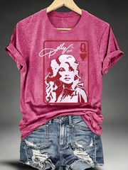 Women's Queen of Hearts Shirt Country Music Graphic Print T-Shirt